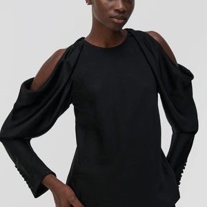 Jonathan Simkhai Satin Cold Shoulder Top Size 0 NWT
